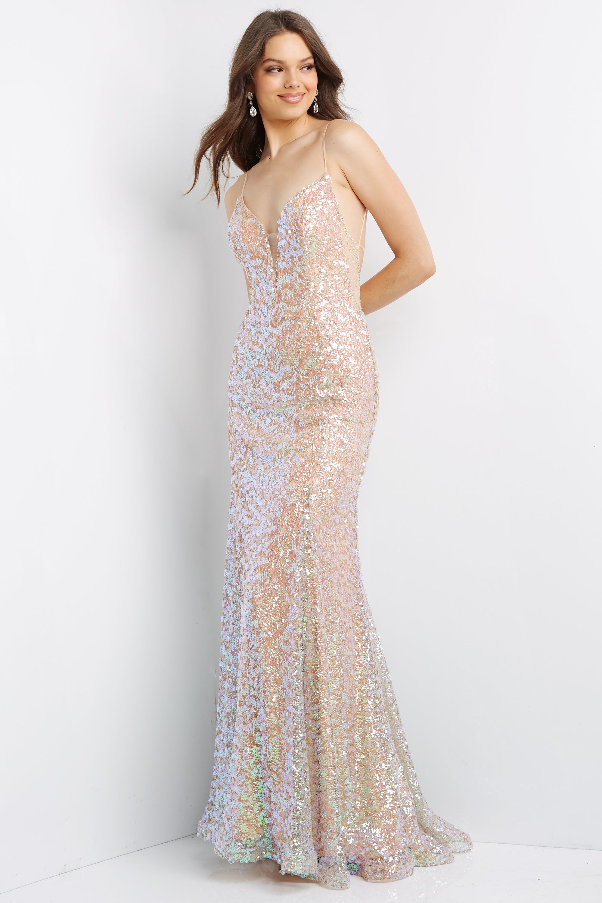 Strapless Regency Satin Prom Dress with Beaded Pockets - VQ